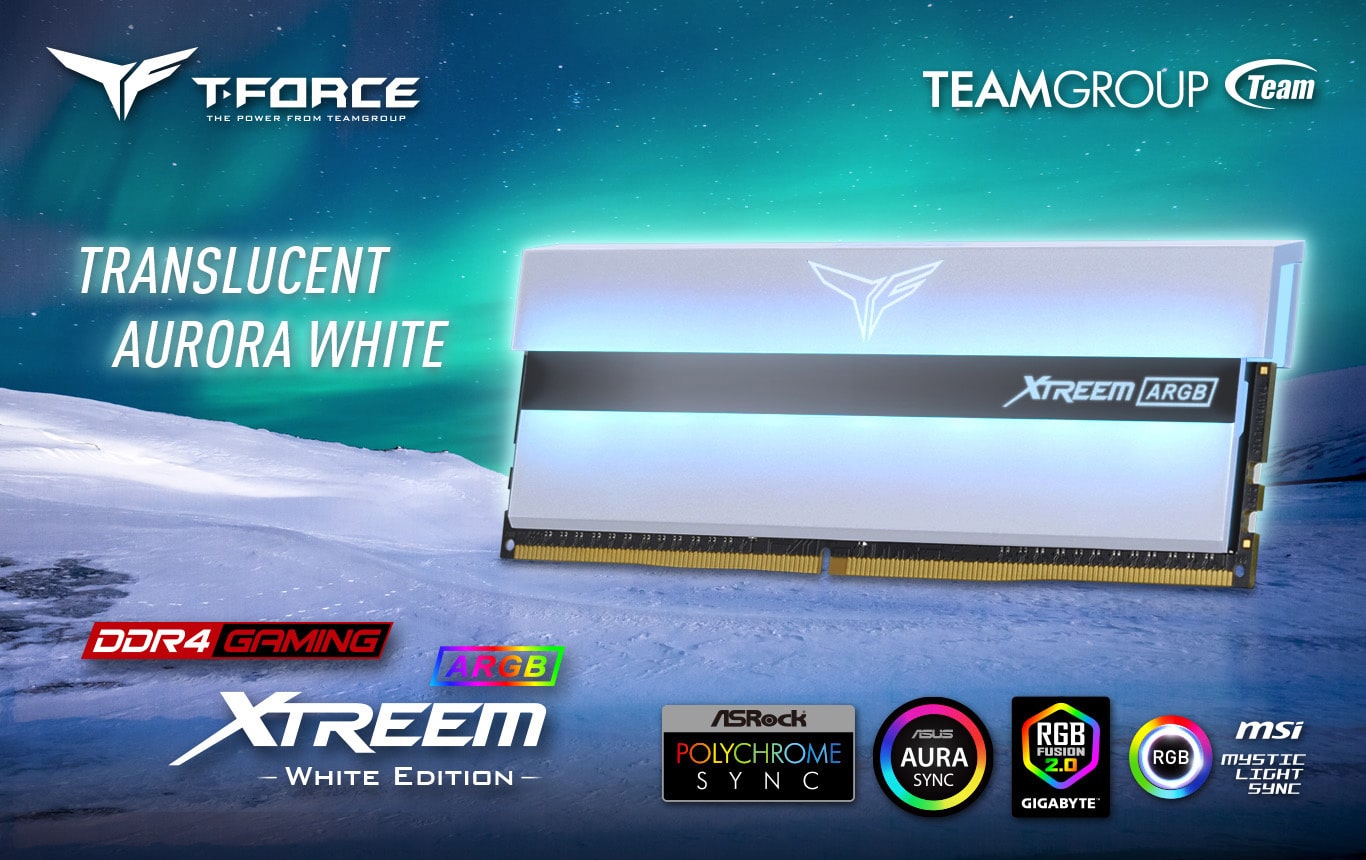TeamGroup T-Force Xtreem ARGB 16GB 8GBx2 DDR4 3600MHz White