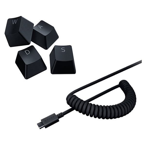 Razer PBT Keycap and Coiled Cable Upgrade Set Classic Black