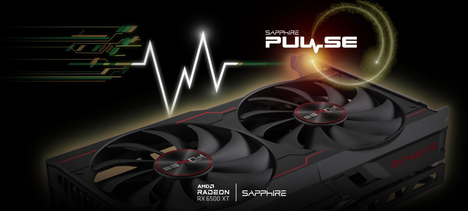 Sapphire AMD RX 6500 XT Pulse Gaming OC 4GB Graphics Card
