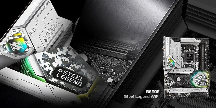 ASRock マザーボード B650E Steel Legend WiFi AMD Ryzen 7000 シリーズ CPU対応 (Soket AM5) B650E ATX マザーボード 