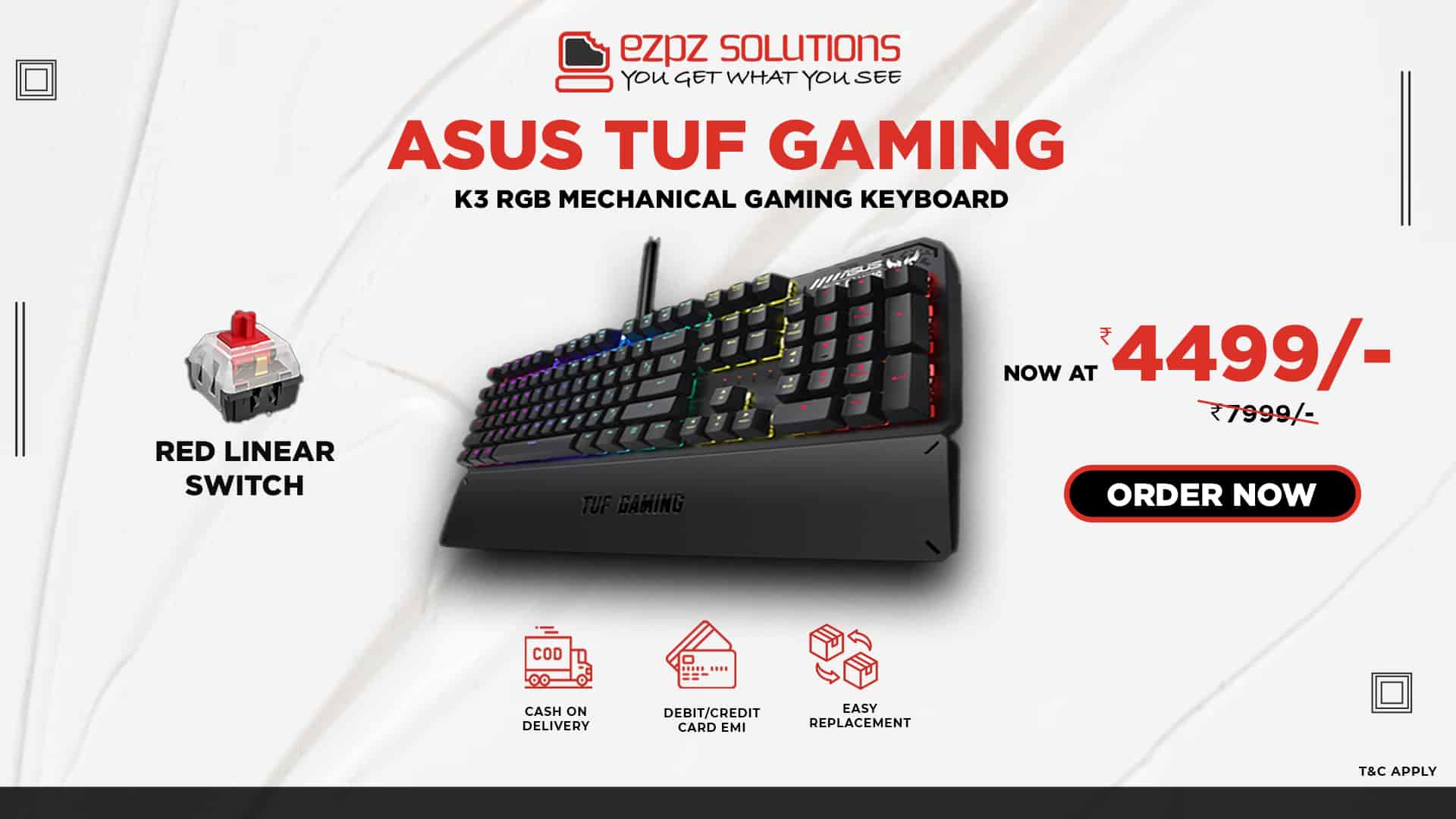Asus Tuf K3 Mechanical Keyboard on Sale