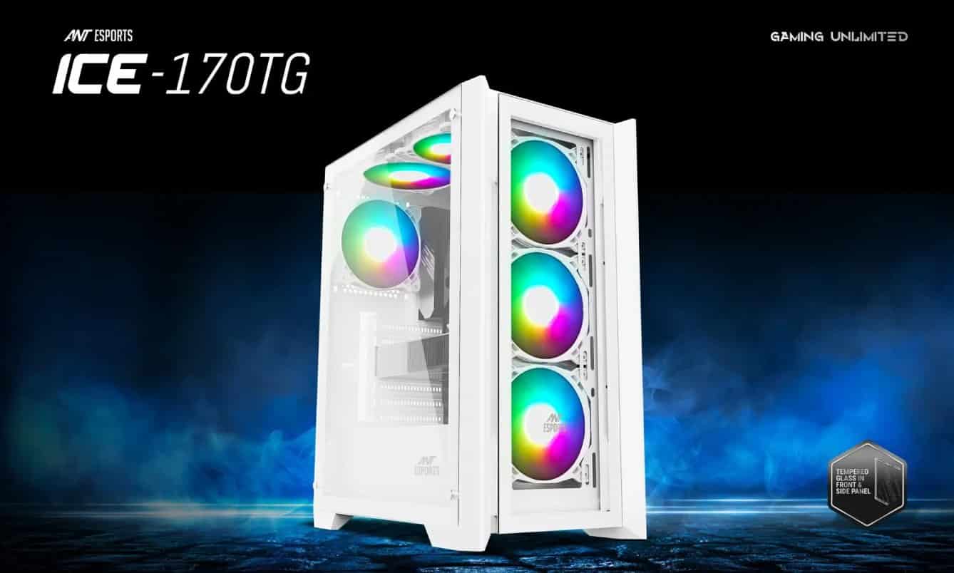 Ant Esports ICE-170TG White Gaming Cabinet