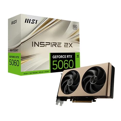 MSI Nvidia GeForce RTX 5060 Inspire 2X OC 8GB GDDR7 Triple Fan Graphics Card
