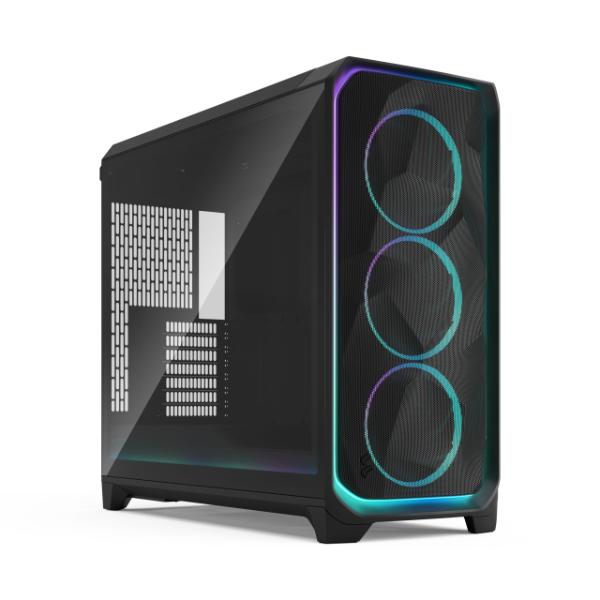 Fractal Design Meshify 3 XL Ambience Pro RGB E-ATX Full Tower PC Case Cabinet – Black TG Light Tint Tempered Glass, Mesh Front Panel, USB Type‑C, 420 mm Radiator Support
