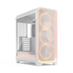 Fractal Design Meshify 3 Ambience Pro RGB White Mid-Tower Cabinet with Type-C, Clear-Tint Tempered Glass, 3 ARGB Fans, E-ATX Support & Up to 360mm Radiator Support