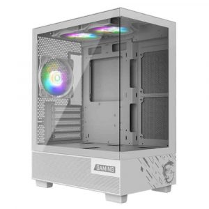 MSI PAG Pano M110A White Mid Tower Cabinet 3 ARGB Fans, ATX Support, Upto 240 mm Radiator Support