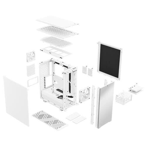 Fractal Design Define 7 Compact Solid White Mid‑Tower Cabinet with USB Type‑C,Sound‑Dampened Steel Panels, ATX Support & Up to 360 mm Radiator Support - Image 2