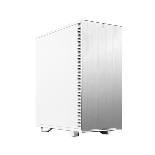 Fractal Design Define 7 Compact Solid White Mid‑Tower Cabinet with USB Type‑C, Brushed Aluminum Front, Sound‑Dampened Steel Panels, ATX Support & Up to 360 mm Radiator Support