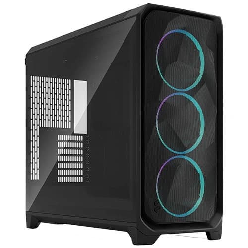 Fractal Design Meshify 3 XL RGB Black Full-Tower Cabinet with Type-C, Light-Tint Tempered Glass, 3 ARGB Fans, E-ATX Support & Up to 420mm Radiator Support