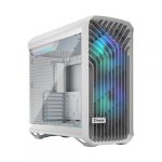 Fractal Design Torrent RGB TG Clear Tint White Mid-Tower Gaming Cabinet with E-ATX Support, 5 Pre-Installed RGB Fans, Type-C, 420mm Radiator Support
