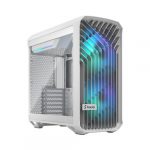 Fractal Design Torrent Compact RGB TG Clear Tint White Mid-Tower Gaming Cabinet with Type-C, E-ATX Support, 2 ARGB Fans, 360mm Radiator Support