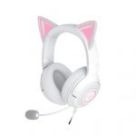 Razer Kraken Kitty V2 White USB-A Wired Headset with RGB Kitty Ears