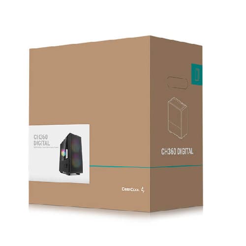 DeepCool CH360 Digital Black Mini Tower Cabinet with Digital Display, Type C Port, Upto M-ATX Support, Upto 360mm Radiator Support - Image 12