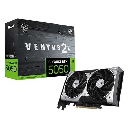 MSI Nvidia GeForce RTX 5050 Ventus 2X OC 8GB GDDR6 Dual Fan Graphics Card