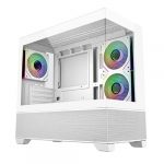 Cooler Master Elite 490 White ARGB M-ATX Mini Tower Cabinet With High-Airflow Mesh Front, Tempered Glass Side Panel, Dual ARGB Fans, USB Type-C, Upto 360MM Radiator Support