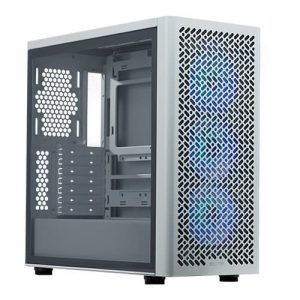 Cooler Master Elite 502 White ARGB Mid Tower Cabinet With Tempered Glass, 3 Pre-Installed ARGB Fans, Upto E-ATX Support, Type C Port, High-Airflow Mesh Front, Upto 420MM Radiator Support