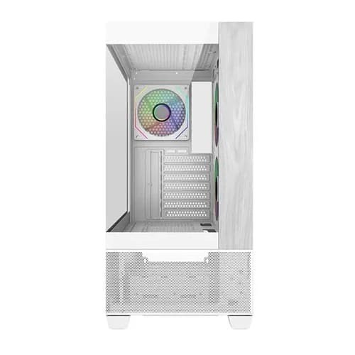 Cooler Master Elite 690 Wood White ARGB ATX Mid Tower Cabinet with Real Wood Front Panel, High Airflow Mesh Design, Tempered Glass Side Panel, Pre-Installed ARGB Fans, USB Type-C Up to 360mm Radiator Support - Image 2