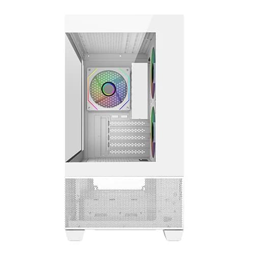 Cooler Master Elite 490 White ARGB M-ATX Mini Tower Cabinet With High-Airflow Mesh Front, Tempered Glass Side Panel, Dual ARGB Fans, USB Type-C, Upto 360MM Radiator Support - Image 2