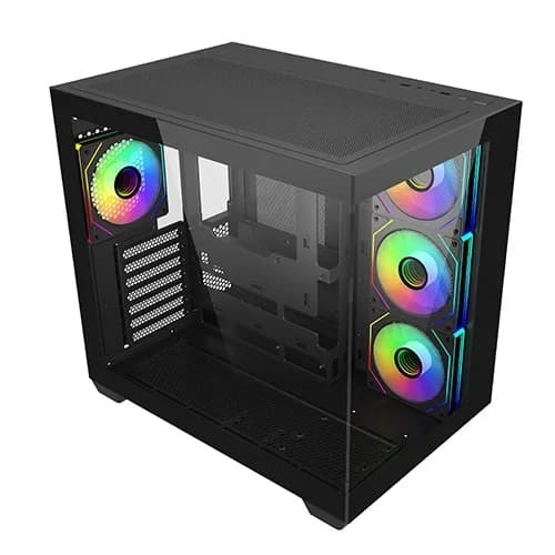 Cooler Master Elite 681 Black ARGB ATX Mid Tower Cabinet With Tempered Glass, Pre-Installed ARGB Fans, Up To E-ATX Support, Type C Port, High Airflow Mesh Front, Up To 360mm Radiator Support - Image 3
