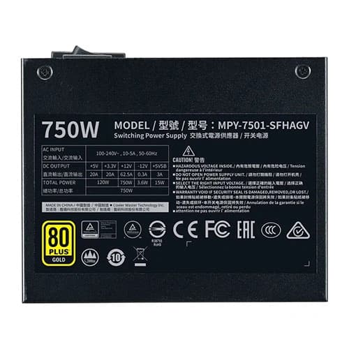 Cooler Master V750 SFX Gold 750W ATX 3.1 80 Plus Gold Fully Modular Power Supply - Image 4