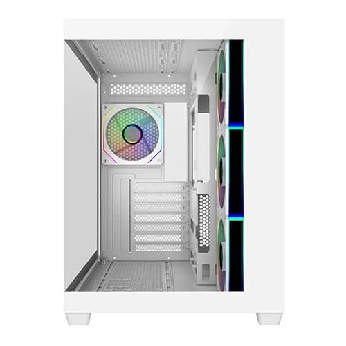Cooler Master Elite 681 White ARGB ATX Mid Tower Cabinet With Tempered Glass, Pre-Installed ARGB Fans, Up To E-ATX Support, Type C Port, High Airflow Mesh Front And Up To 360mm Radiator Support - Image 2