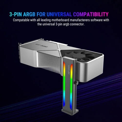 Ant Esports GCB70 Black RGB Graphics Card Holder - Image 3