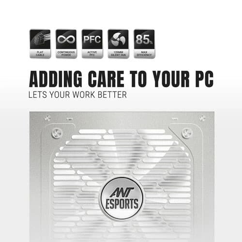 Ant Esports RX550 White 80 Plus Bronze Gaming Power Supply - Image 3