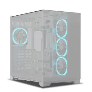 Ant Esports Crystal Mirror White ATX Mid Tower Cabinet With 4×120mm Pre-Installed ARGB Fans, Tempered Glass Side Panel, High-Airflow Design And Up To 360mm Radiator Support