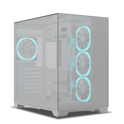 Ant Esports Crystal Mirror White ATX Mid Tower Cabinet With 4×120mm Pre-Installed ARGB Fans, Tempered Glass Side Panel, High-Airflow Design And Up To 360mm Radiator Support