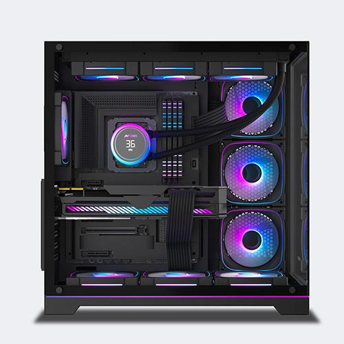 ANT Esports Crystal X7 Pro Max Black ARGB ATX Mid Tower Cabinet With 7×120mm Pre-Installed Fans, Tempered Glass Side Panel, High-Airflow Design And Up To 360mm Radiator Support - Image 2