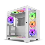 Ant Esports Crystal XL White ARGB ATX Mid Tower Cabinet With 4×120mm Pre-Installed ARGB Fans, Tempered Glass Side Panel, High-Airflow Design And Up To 360mm Radiator Support