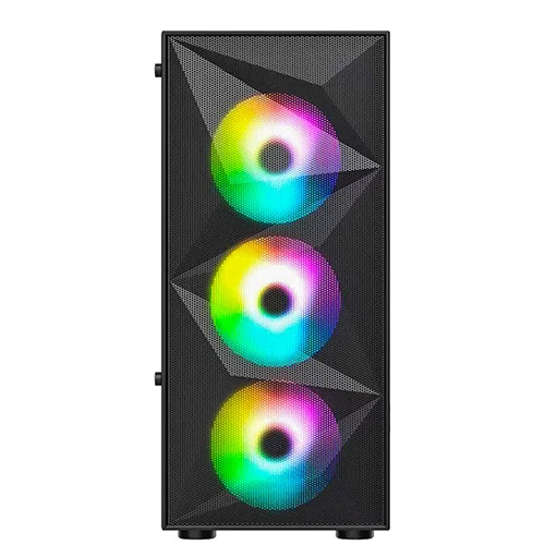 Ant Esports Elite 1200 Black ATX Mid Tower Cabinet With 4 Pre-Installed 120mm Fans, Tempered Glass Side Panel, High-Airflow Front Design And Up To 360mm Radiator Support - Image 2