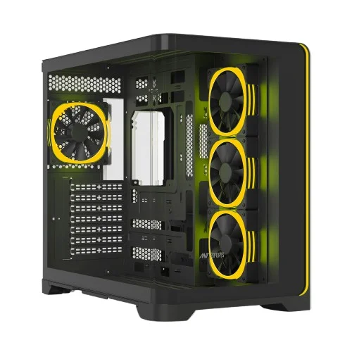 Ant Esports Crystal ARC Black ARGB ATX Mid Tower Cabinet With 4×120mm Pre-Installed ARGB Fans, Tempered Glass Side Panel, High-Airflow Design And Up To 360mm Radiator Support
