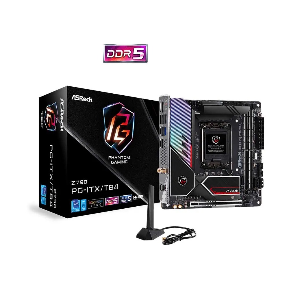 ASRock Z790 PG-ITX/TB4 WIFI M-ITX Motherboard (Intel Socket LGA 1700, DDR5, Wi-FI 6E)
