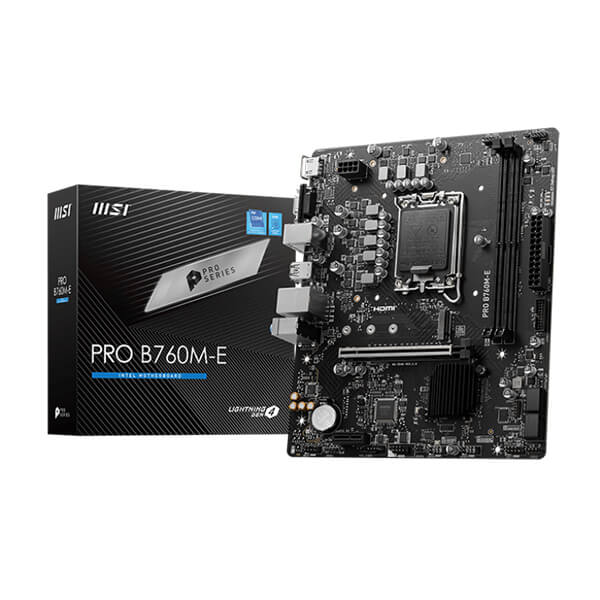 MSI Pro B760M-E M-ATX Motherboard (Intel Socket LGA 1700, DDR5)