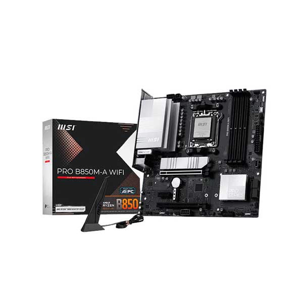 MSI Pro B850M-A WIFI M-ATX Motherboard (AMD Socket AM5, DDR5, Wi-Fi 7)