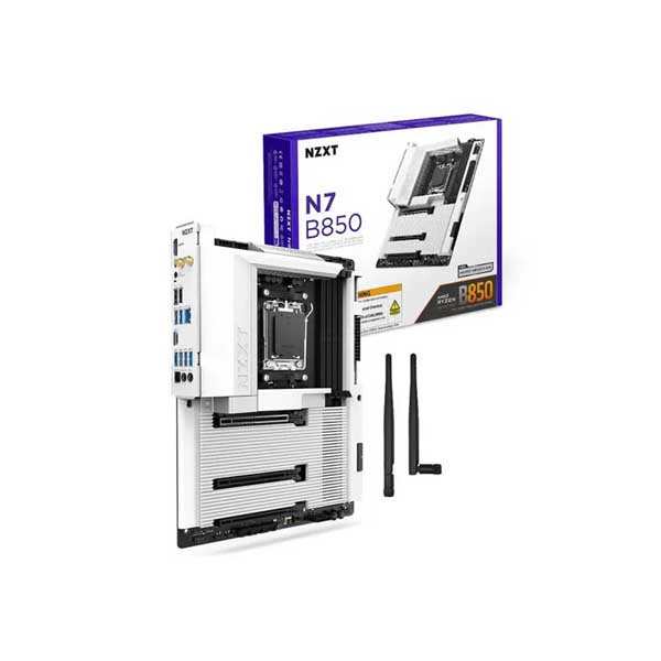 Nzxt N7 B850 WiFi White ATX Motherboard (AMD Socket AM5, DDR5, Wi-Fi 6E)