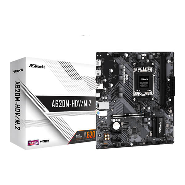 ASRock A620M-HDV/M.2 M-ATX Motherboard (AMD Socket AM5, DDR5)