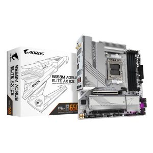 Gigabyte B650M Aorus Elite AX ICE WIFI M-ATX Motherboard (AMD Socket AM5, DDR5, Wi-Fi 6E)
