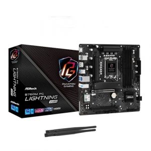 ASRock B760M PG Lightning WIFI M-ATX Motherboard (Intel Socket LGA 1700, DDR5, Wi-Fi 6E)