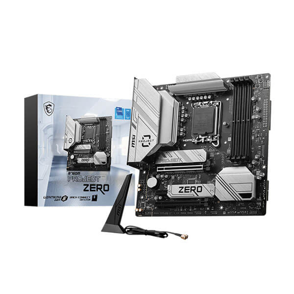MSI B760M Project Zero WIFI M-ATX Motherboard (Intel Socket LGA 1700, DDR5, Wi-Fi 6E)