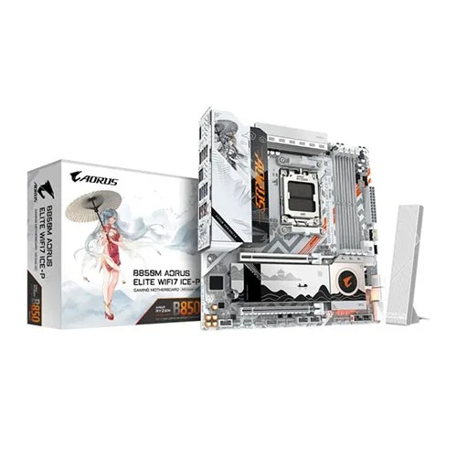 Gigabyte B850M Aorus Elite WIFI ICE-P M-ATX Motherboard (AMD Socket AM5, DDR5, WiFi 7)