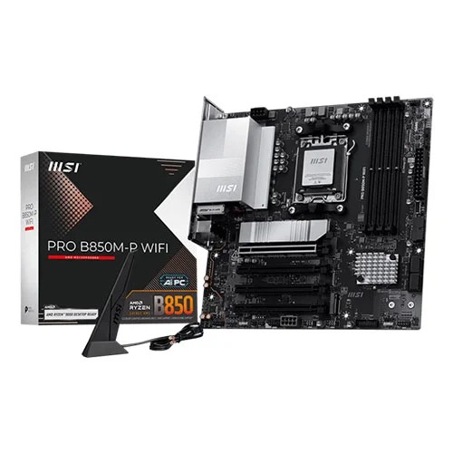 MSI Pro B850M-P WIFI M-ATX Motherboard (AMD Socket AM5, DDR5, WiFi 7)