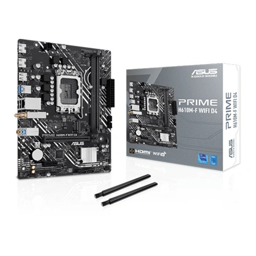 Asus PRIME H610M-F WIFI D4 M-ATX Motherboard (Intel Socket LGA1700, DDR4, Wi-Fi 6)