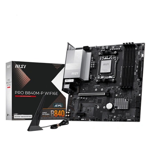 MSI Pro B840M-P WIFI M-ATX Motherboard (AMD Socket AM5, DDR5, WIFI 6E)