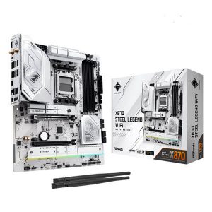 ASRock X870 Steel Legend WIFI ATX White Motherboard (AMD Socket AM5, DDR5, Wi-Fi 7)