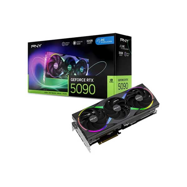 PNY RTX 5090 ARGB Epic-X RGB OC 32GB GDDR7 Triple Fan Graphics Card