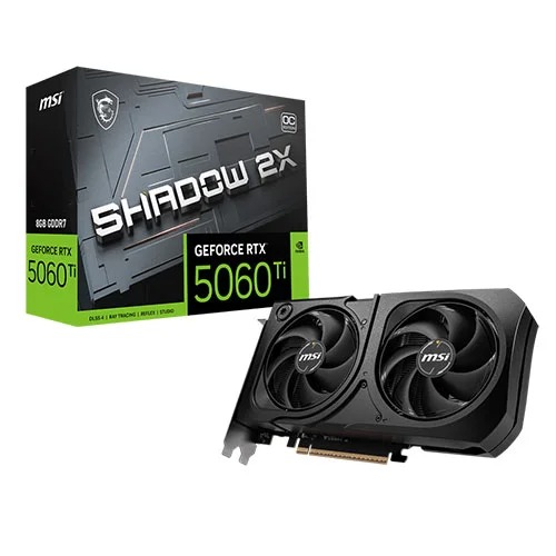 MSI RTX 5060 Ti Shadow 2X OC Plus 8GB GDDR7 Dual Fan Graphics Card