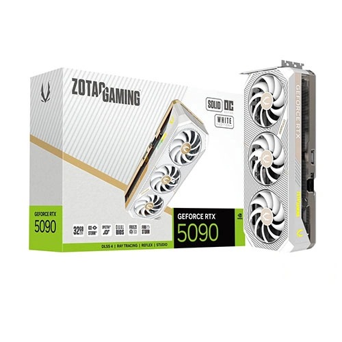 Zotac RTX 5090 Solid OC White 32GB GDDR7 Triple Fan Graphics Card