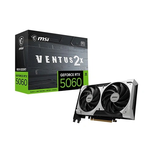 MSI RTX 5060 Ventus 2X OC V1 8GB GDDR7 Dual Fan Graphics Card